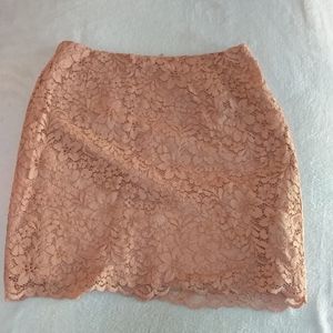 Deep Salmon color mini skirt